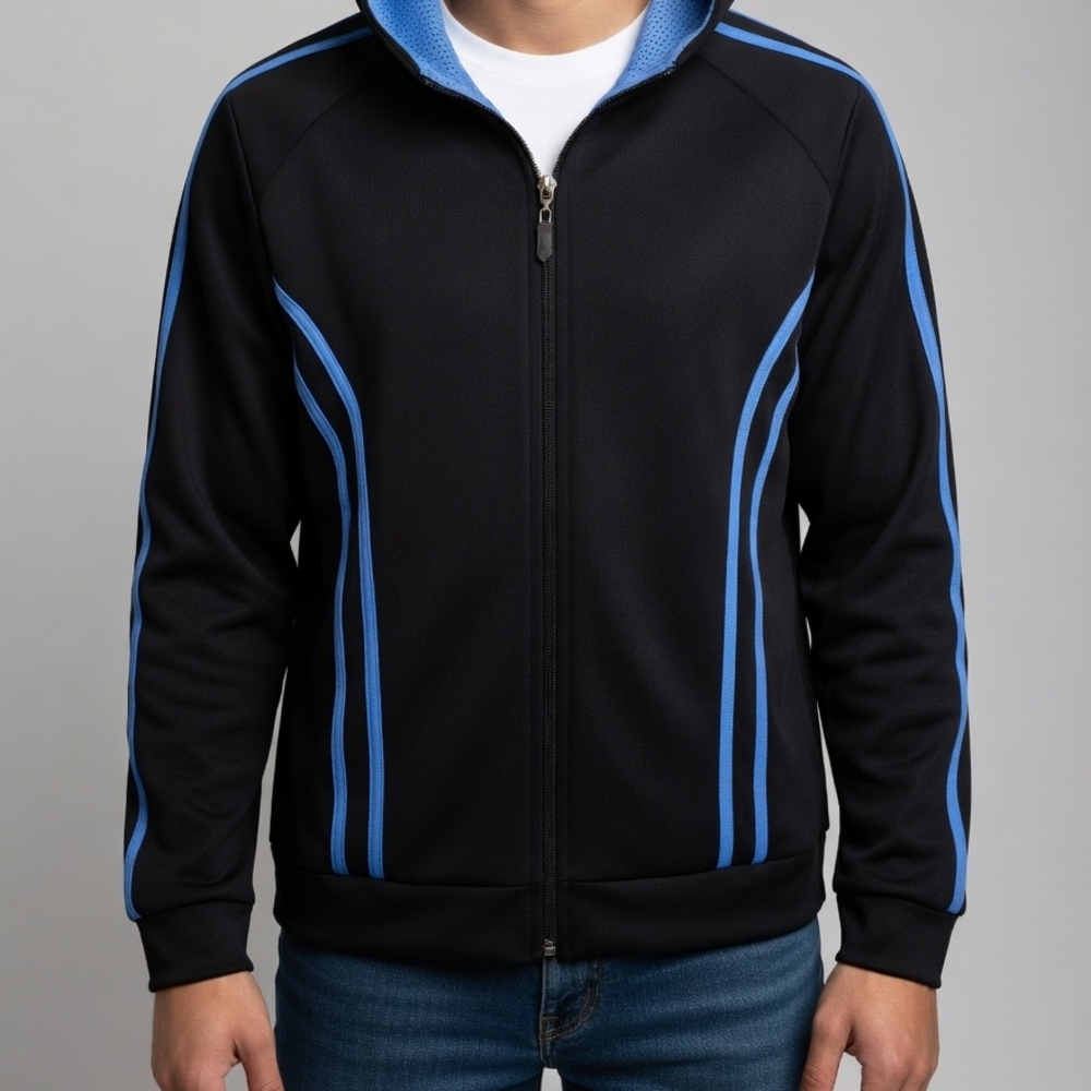 Style & Co. Black Performance Jacket with Blue Accent Bin 07